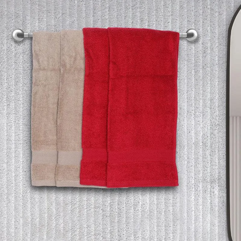 Miorah Hand Towel (Red & Beige) - Set Of Four media 1