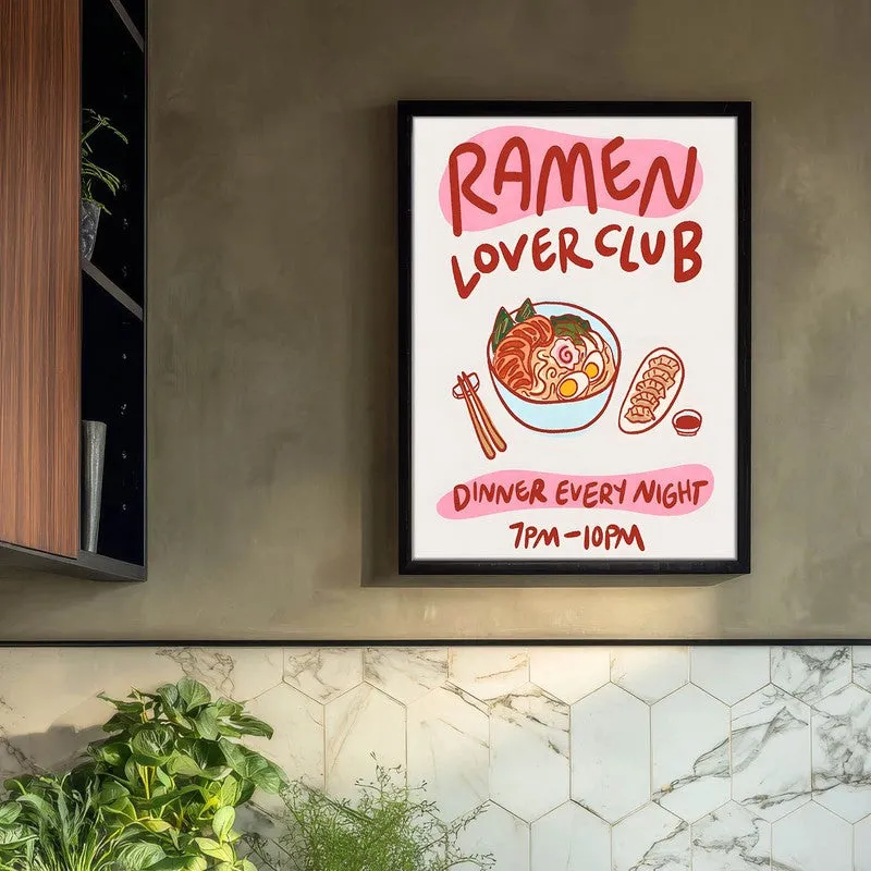 Ramen Club Archival Canvas Wall Art - Black media 3