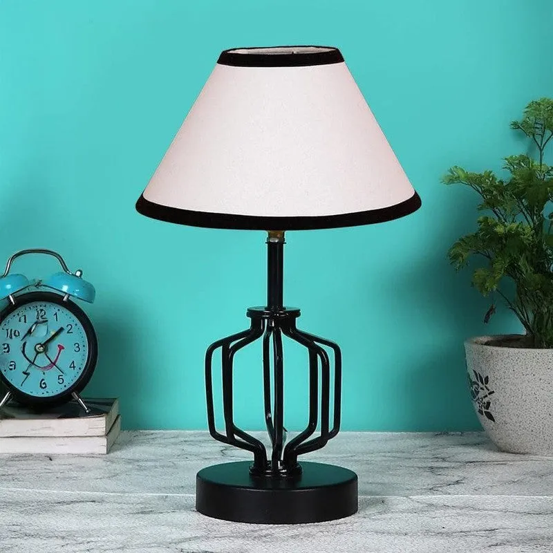 Cosmo Metal & Fabric Table Lamp - White,Black media 2