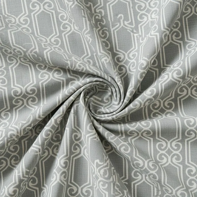 Antira Geometric Cotton Bedsheet (Sage Green) - 200 TC media 5