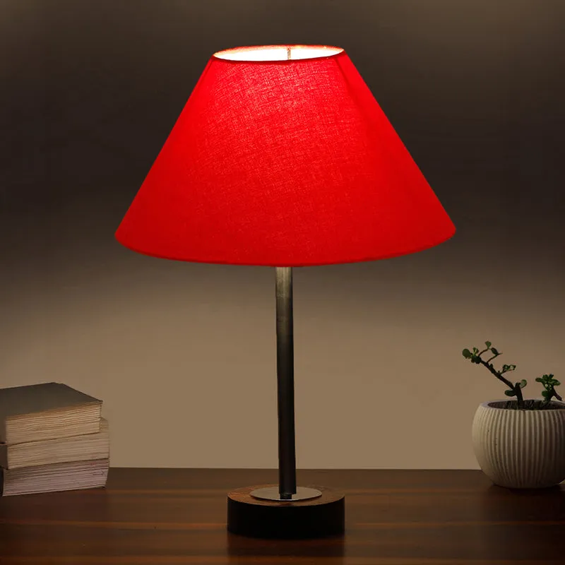 Cotin II Rodin Wooden Table Lamp - Red,Silver,Brown media 1