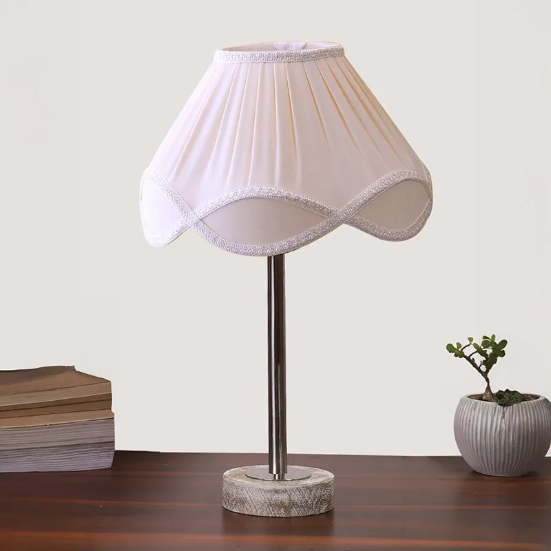 Valencia Rodin Wooden Table Lamp - OffWhite,Silver,White media 3