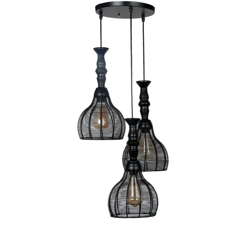 Matte Cage Iron Ceiling Lamp media 5