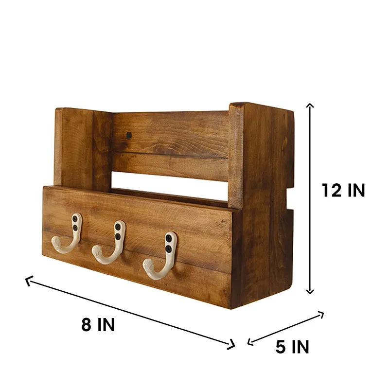 Karigar Wooden Wall Organiser with Key Holders media 7