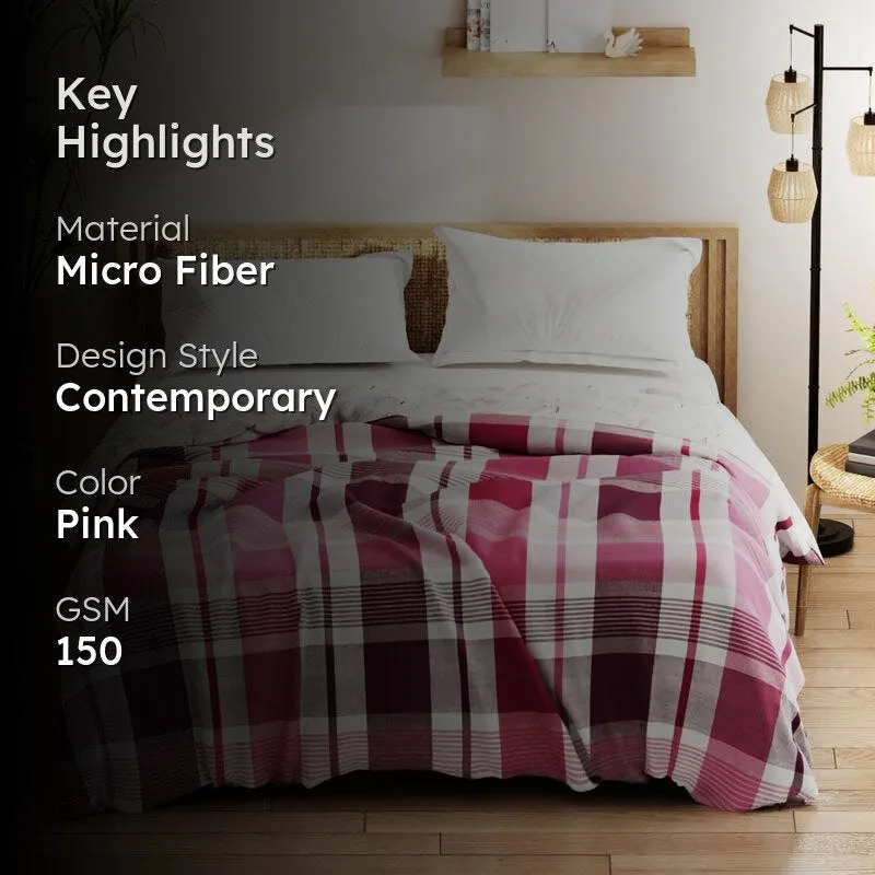 Cary Reversible Microfiber Comforter (Pink & Grape) - 150 GSM media 2