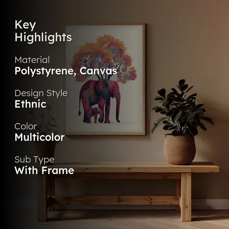 Gajra Canvas Wall Painting With Brown Frame media 2