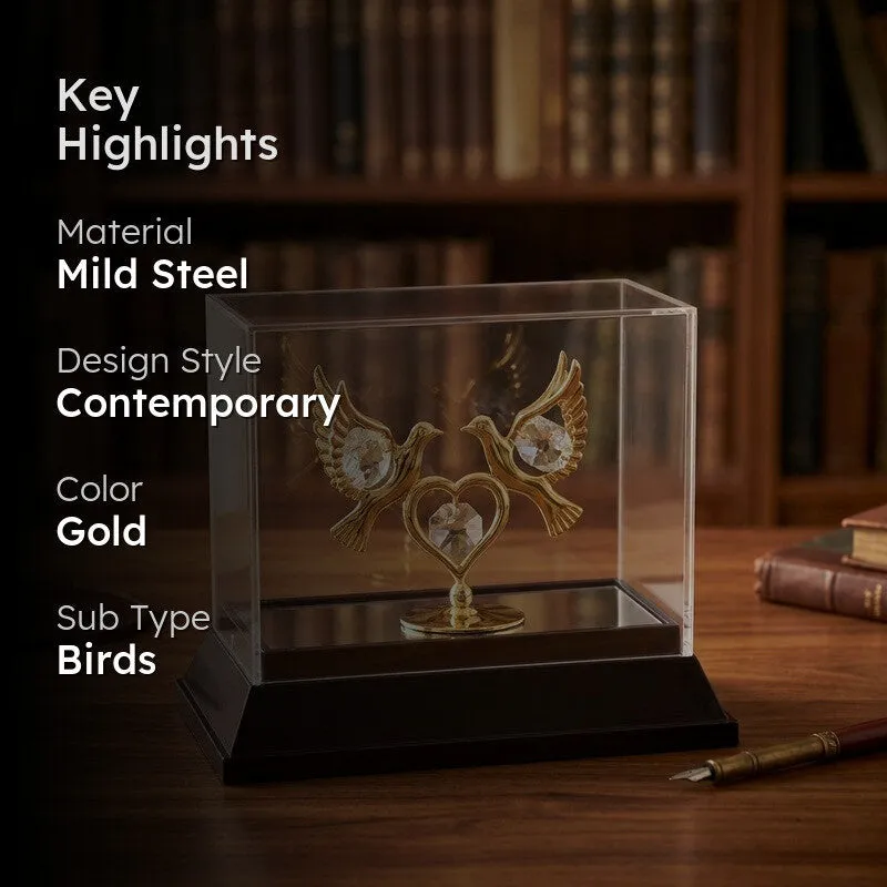 Love Dove 24K Gold Plated Mild Steel Showpiece media 2