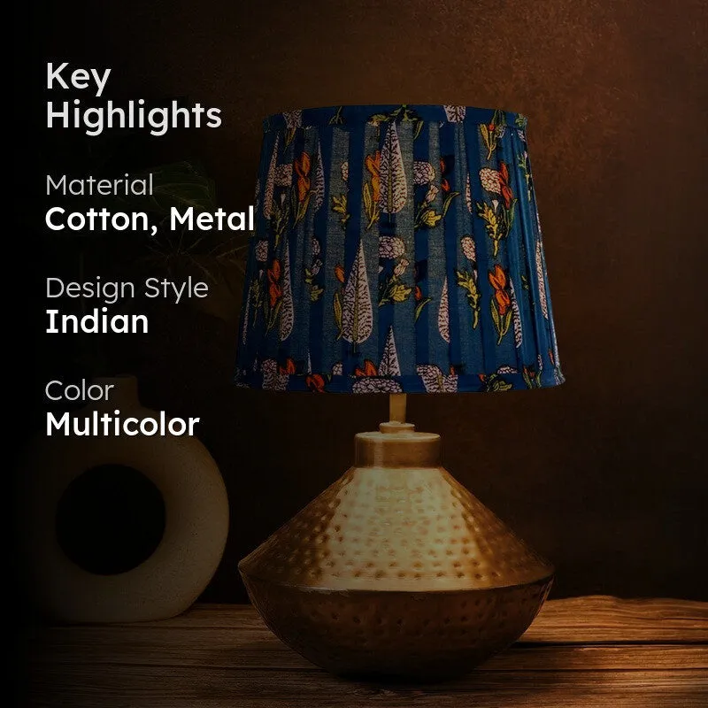 Indigo Meadow Metal Base Cotton Table Lamp - Multicolor media 2
