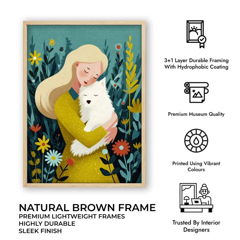 Floral Fidelity Canvas Wall Painting - Brown Frame media 10