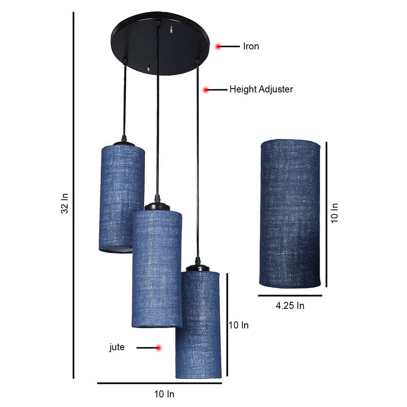 Cylentra Triple Metal Ceiling Lamp - Blue media 8