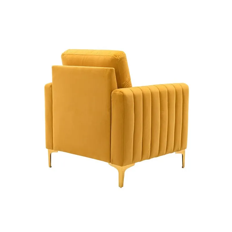 Baseo Neem Wood Accent Chair - Yellow media 7