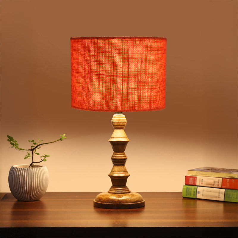 Sienna I Timber Wooden Table Lamp - Orange,Brown