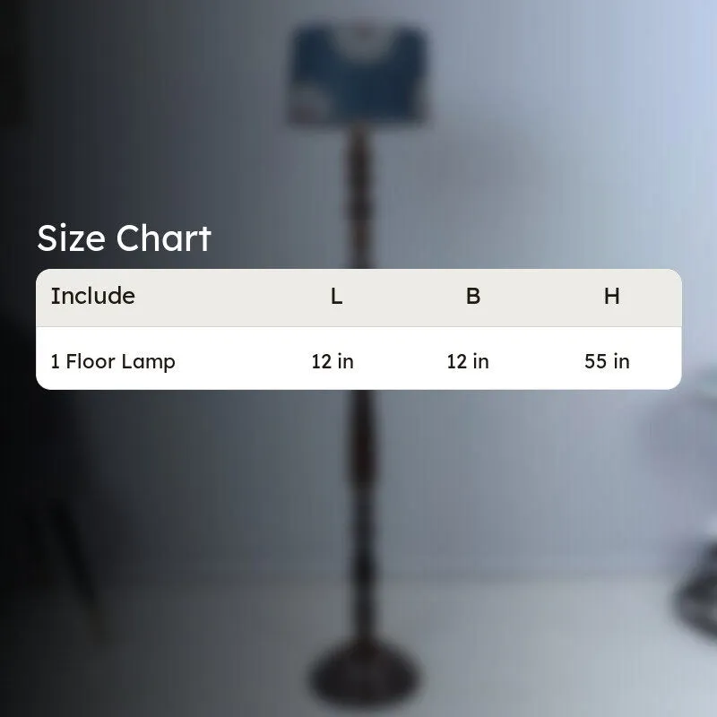 Toile Totem Printed Mango Wood Floor Lamp - Black media 4