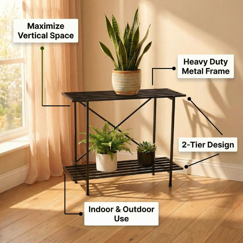Leafnest Metal Planter Stand - Black media 5