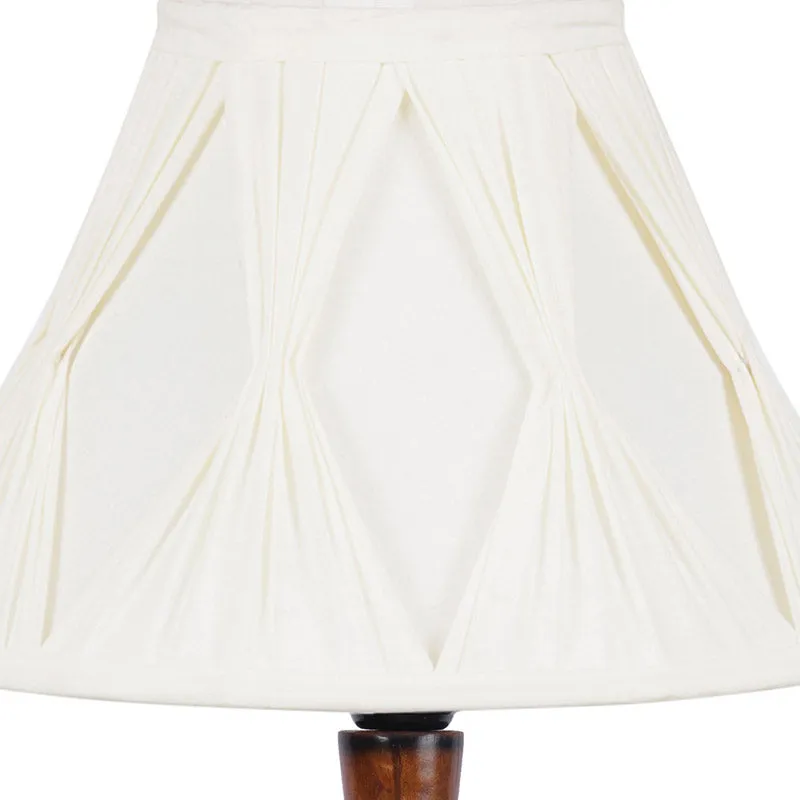 Hima Vintage Wooden Floor Lamp With Pleated Shade - Off-White media 5