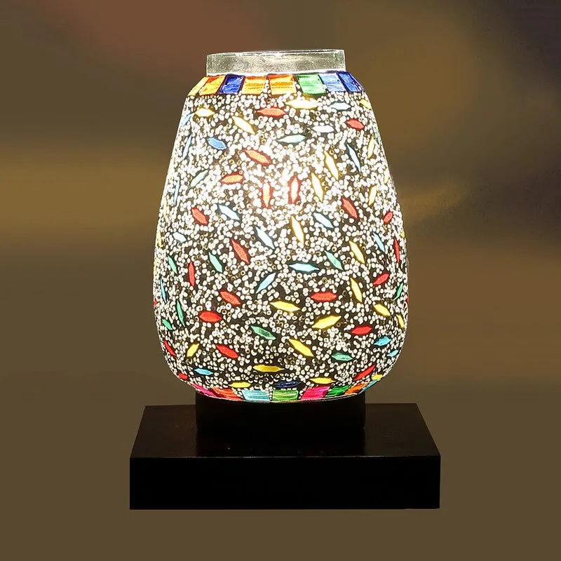 Vibrora Mosaic Glass Table Lamp With Wooden Base - Multicolor media 8