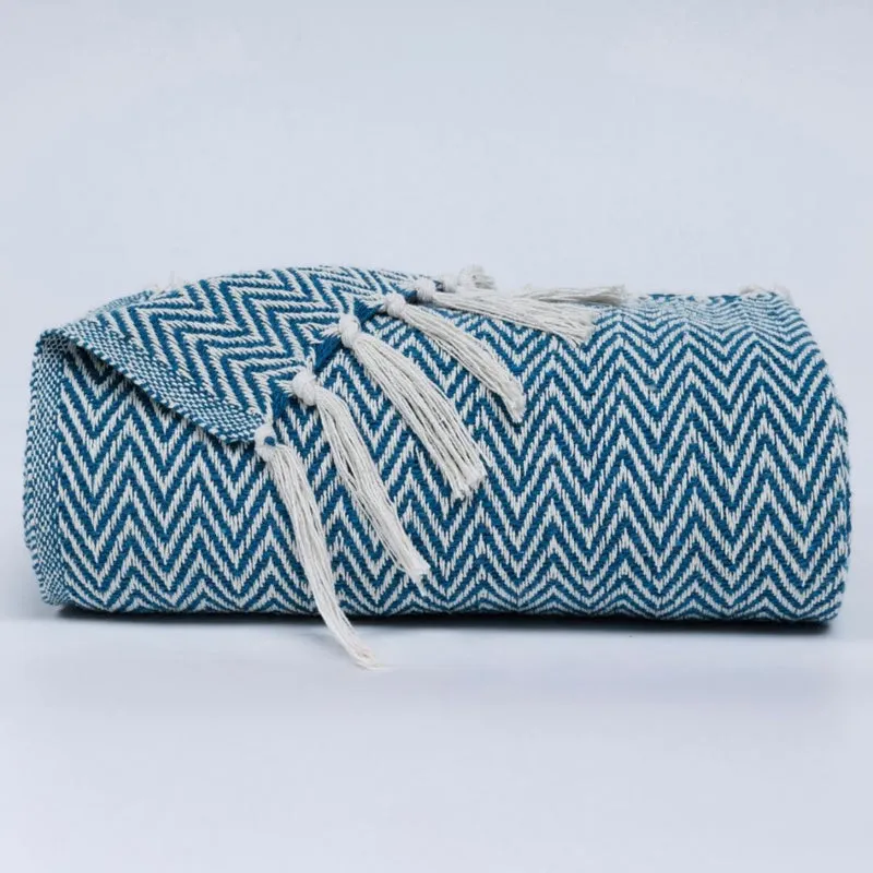 Birch Snuggle Cotton Throw - Blue media 3