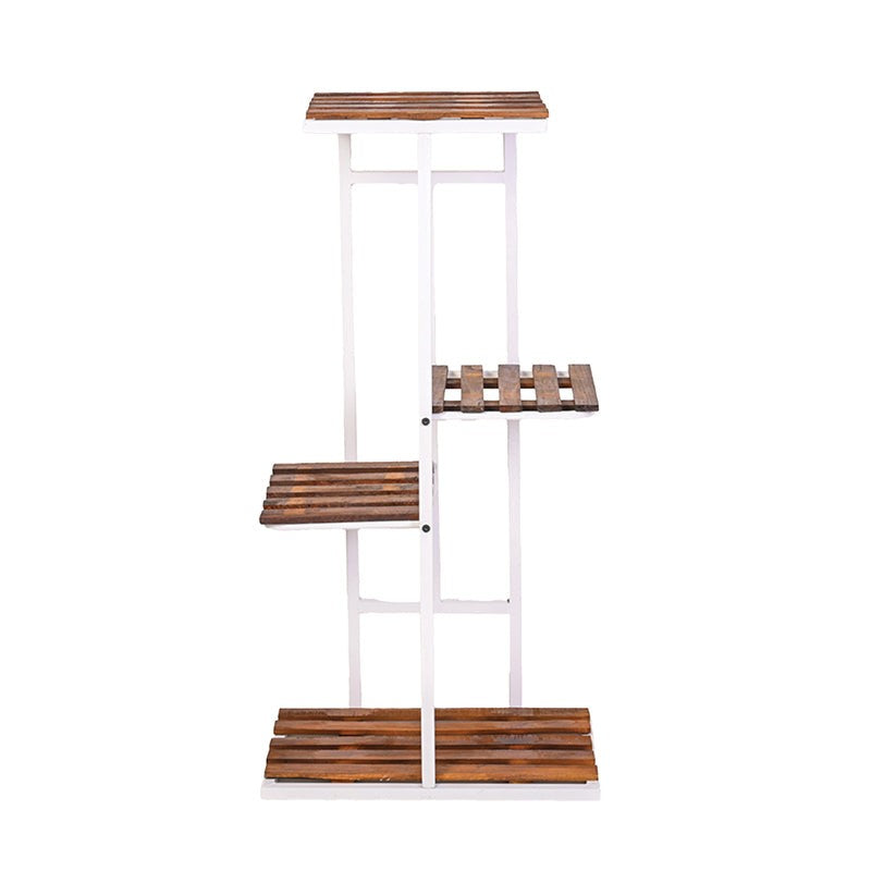 Florencia Stand Five Tier Metal Plant Stand - Brown & White media 8