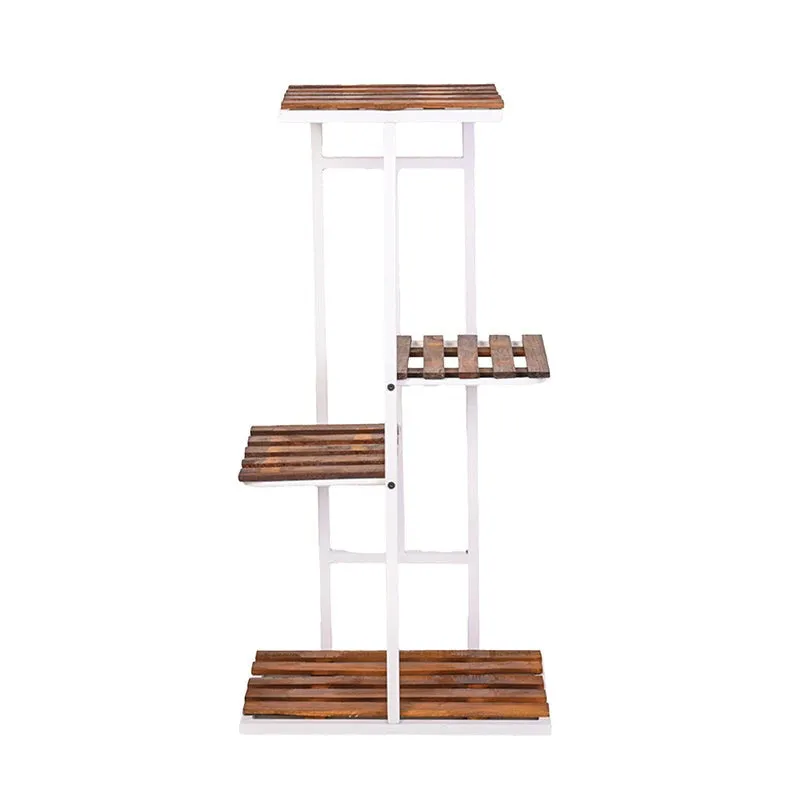 Florencia Stand Five Tier Metal Plant Stand - Brown & White media 8