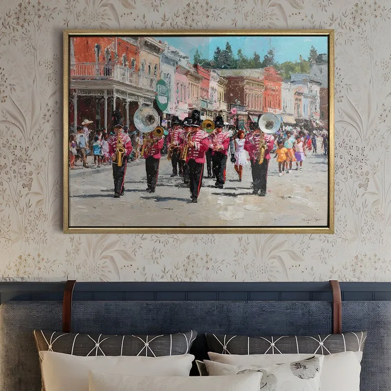 Street Brass Canvas Wall Painting With Frame media 5