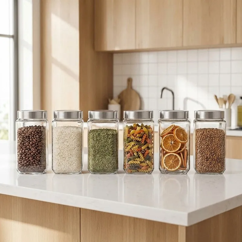 Pantry Glow Glass Jar (1000 mL Each) - Set Of Six media 3