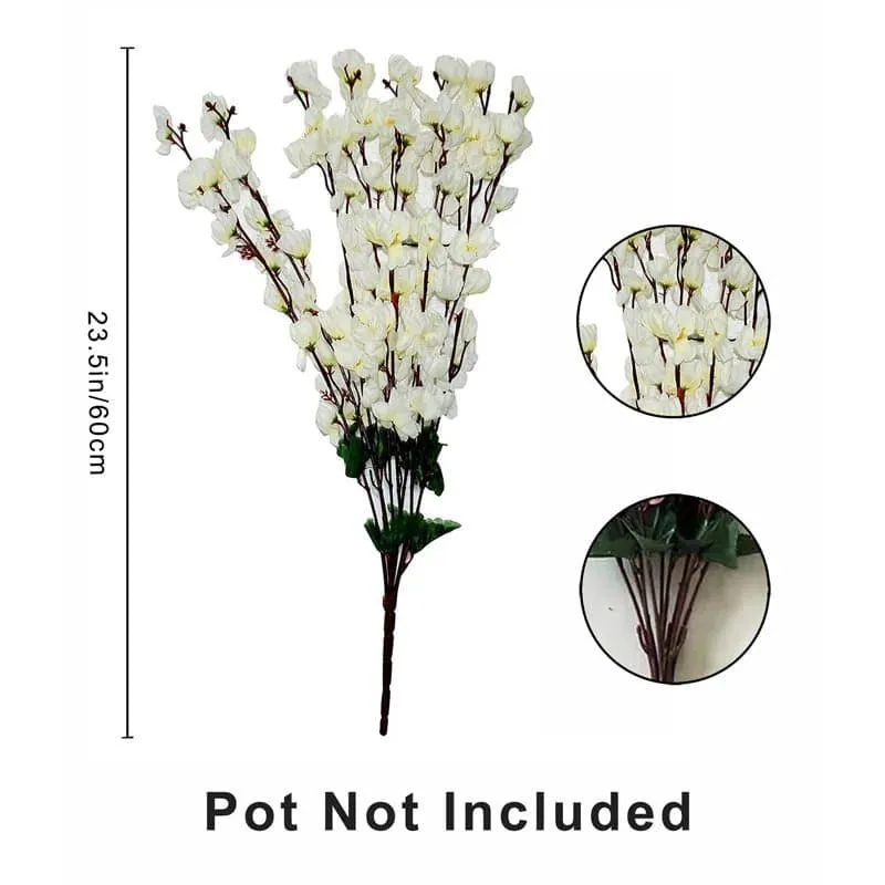 Faux Cherry Blossom Floral Stick - White media 7