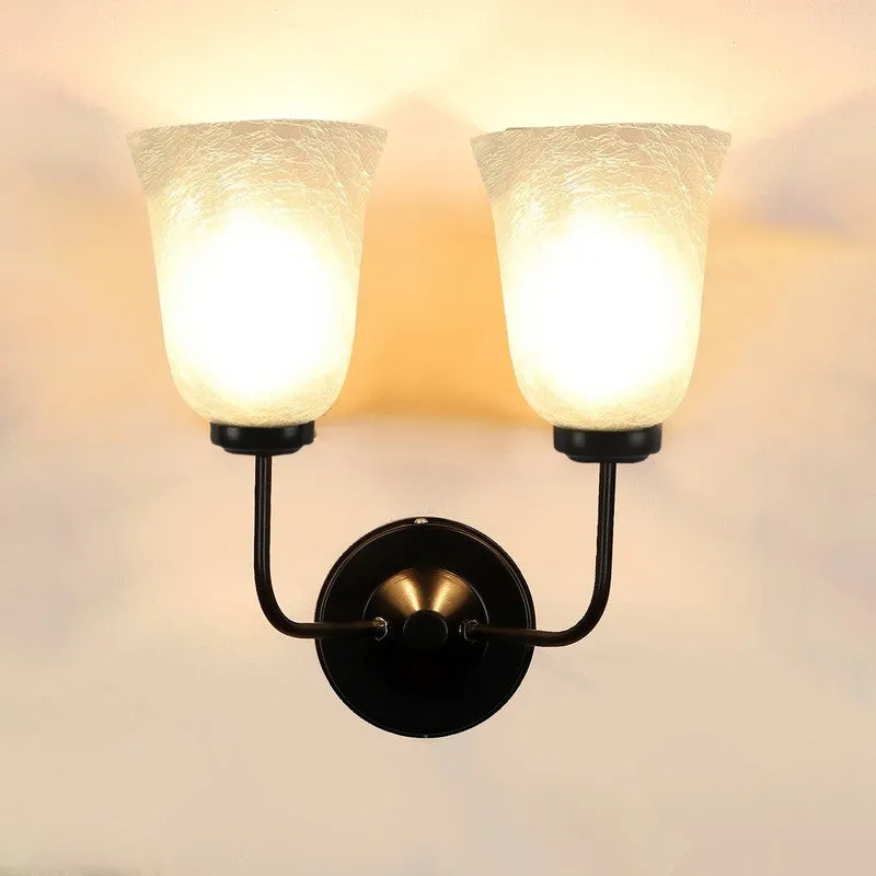 Crystal Bloom Dual Shade Glass Wall Lamp media 5