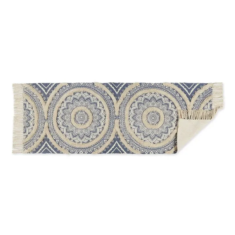Mandala Cotton Runner Rug (Blue) - Set of Two media 6