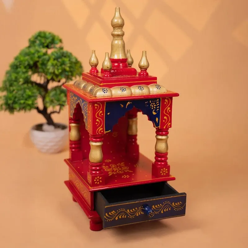 DevLok Handcrafted Wooden Mandir -Red media 5