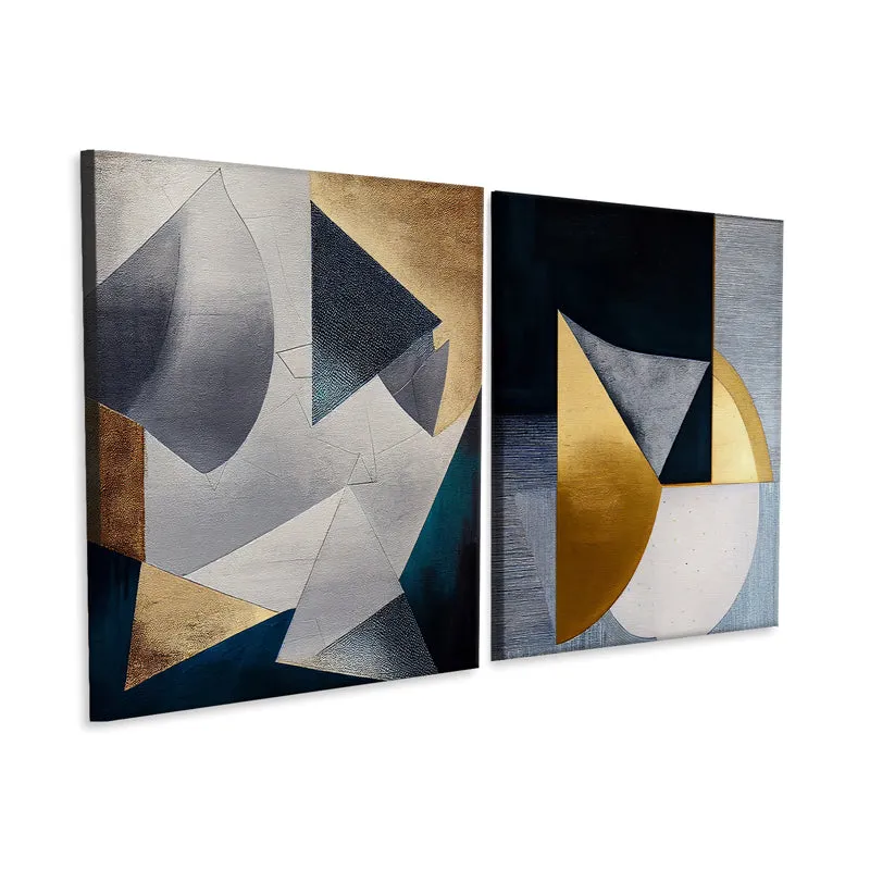 Midnight Fractals Canvas Wall Painting - Set Of Two media 6