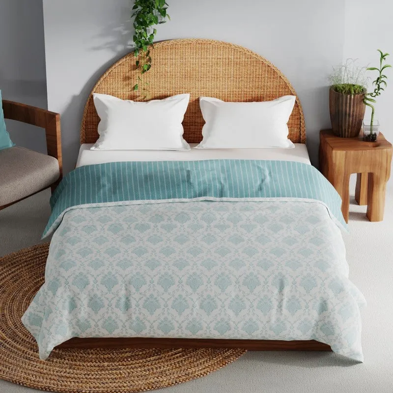 Grivor Cotton Dohar - Blue,White media 3