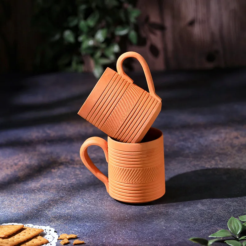 Srinda Terracotta Coffee Mug (250 mL Each) - Set of Two media 5