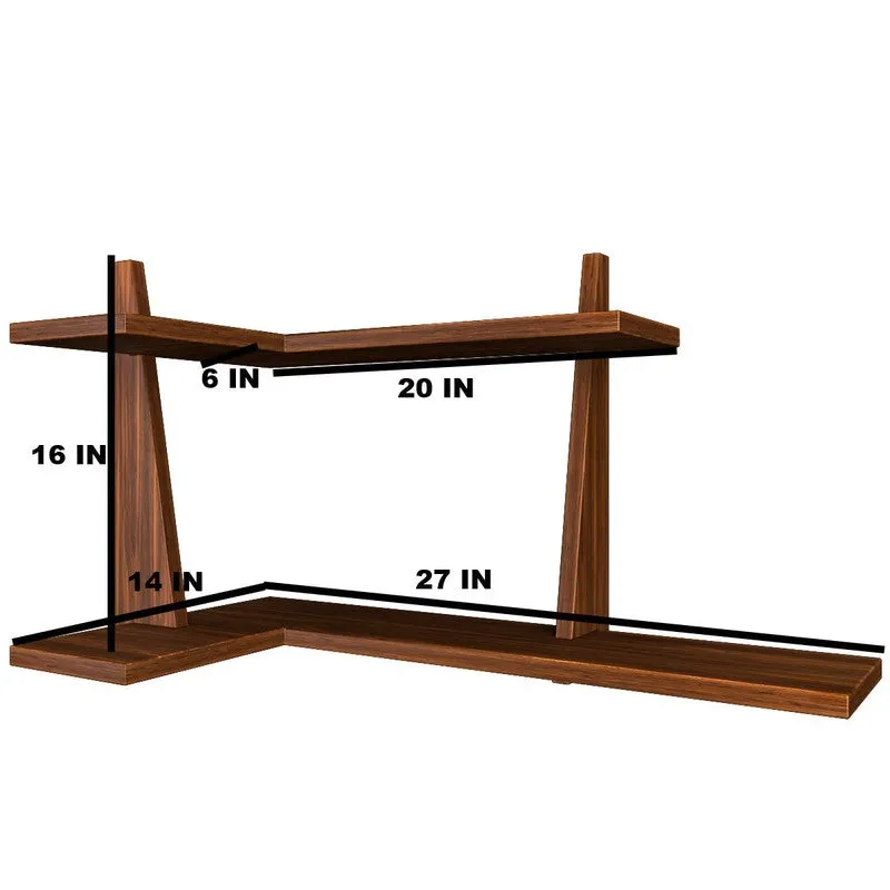 Contemporary Brown MDF Wall-Mounted Bookshelf media 5