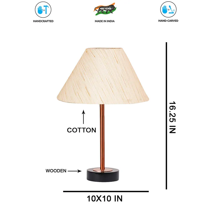 Cotin II Rodin Wooden Table Lamp - OffWhite,Copper,Black media 7