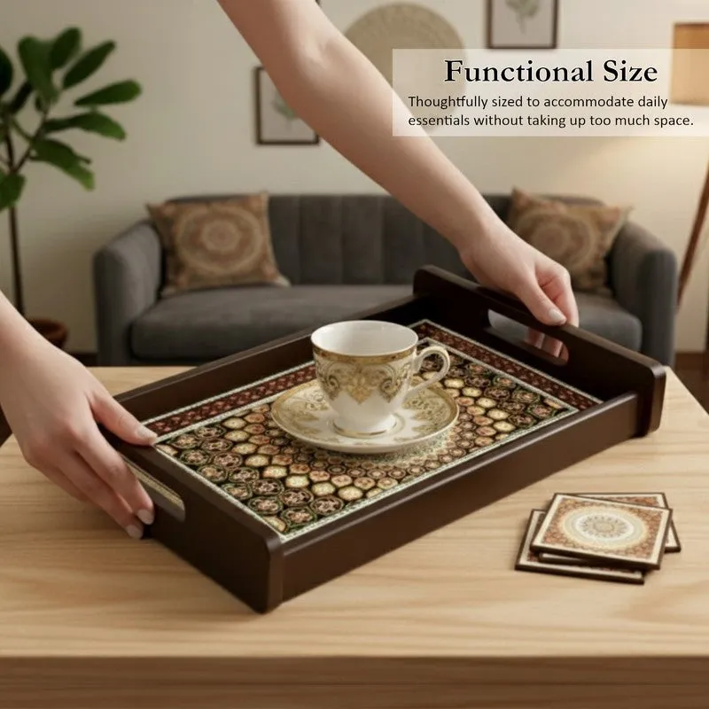 DecoDine Serving Tray with 4 Coasters - Five Piece Set media 5