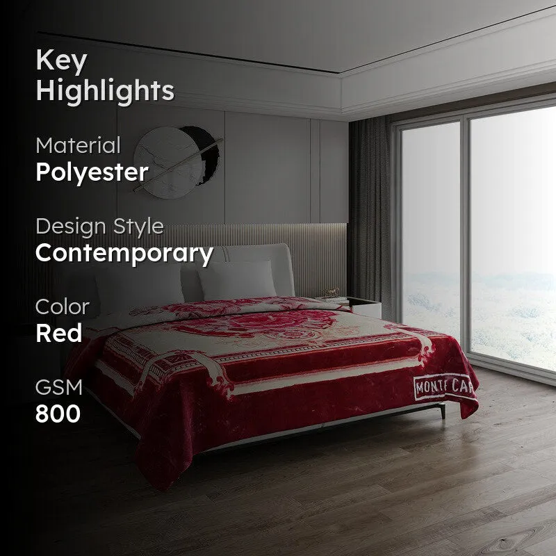 Monte Carlo Crimson Elegance Blanket - 800 GSM media 2