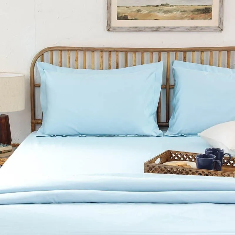 Dreamy Delight Cotton Bedsheet (Blue) - 610 TC media 1