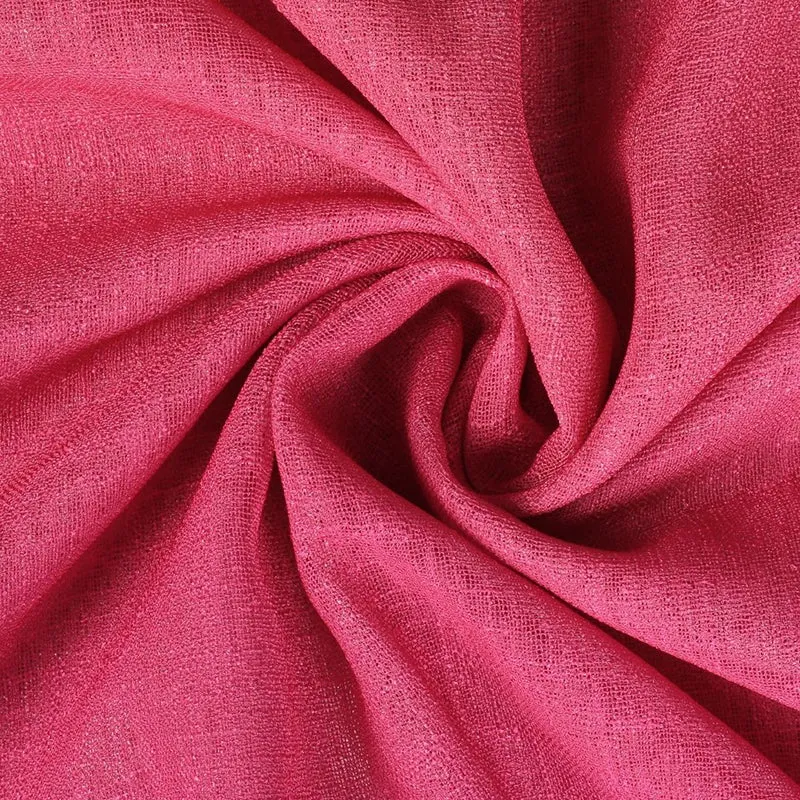 Ombria Linen Texture Sheer Curtain (Pink,Yellow) - Set Of Two media 3