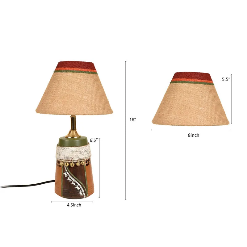 Lina Hand Knitted Wooden Table Lamp - Multicolor media 8