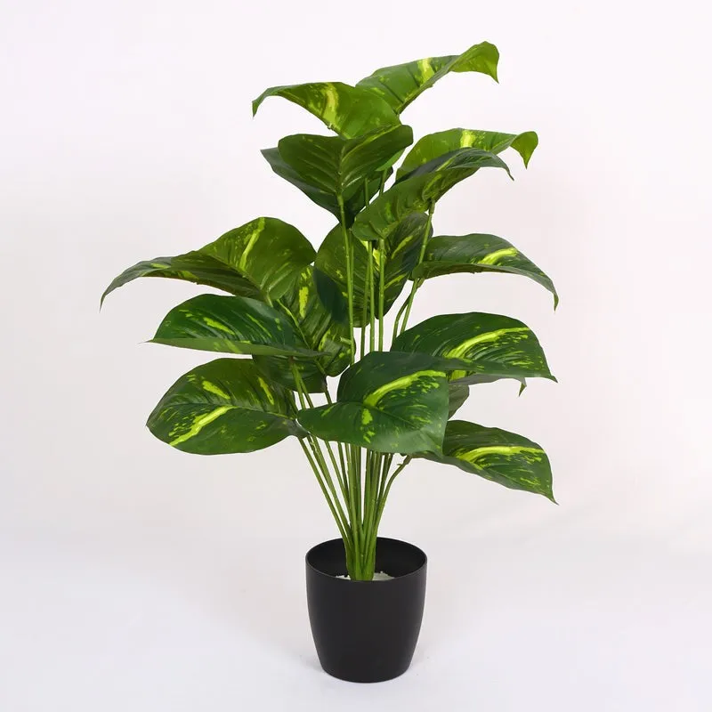NatureTouch Artificial Leaf Plant With Black Plastic Pot - 2.95 Feet media 3