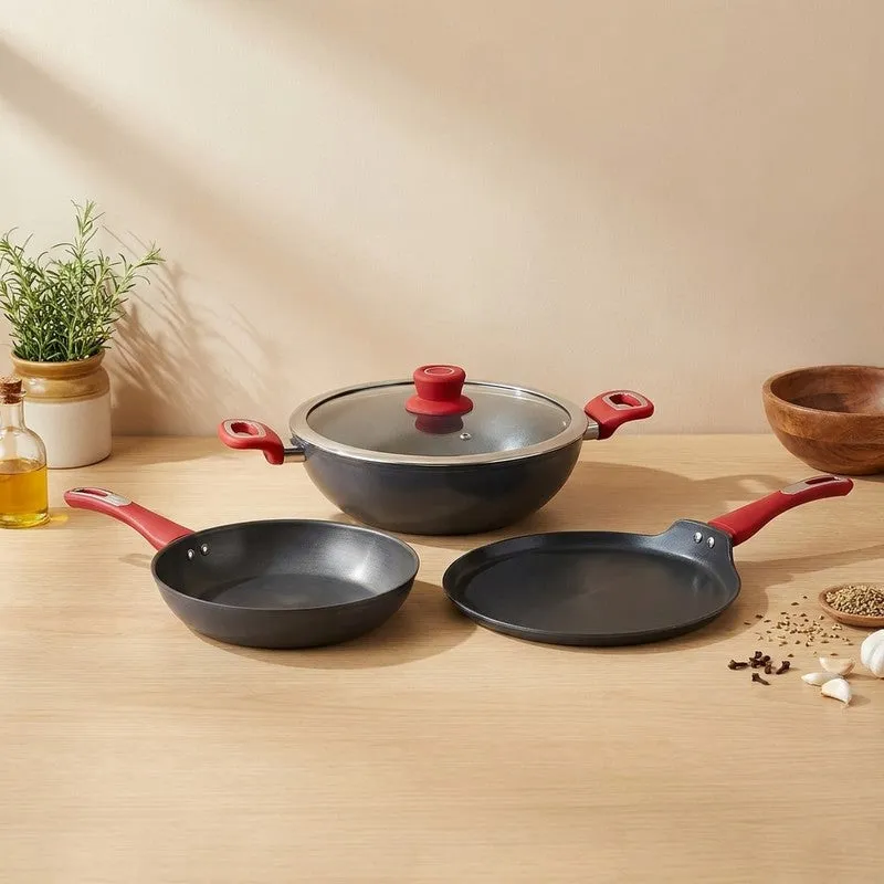 Salford Forged Hard Anodised Cooking Set (Black) - Set of Three media 1