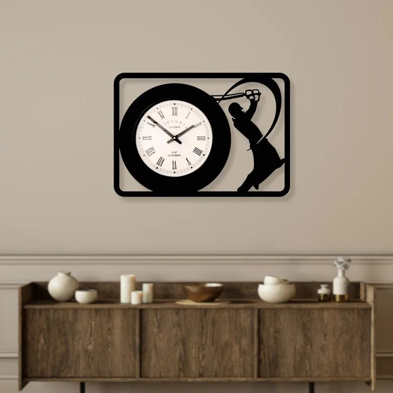 Cricknova Steel Analog Wall Clock - Black media 3