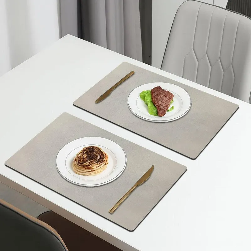 Lunor Grey Rectangle Rubber Table Mats - Set Of Two media 1