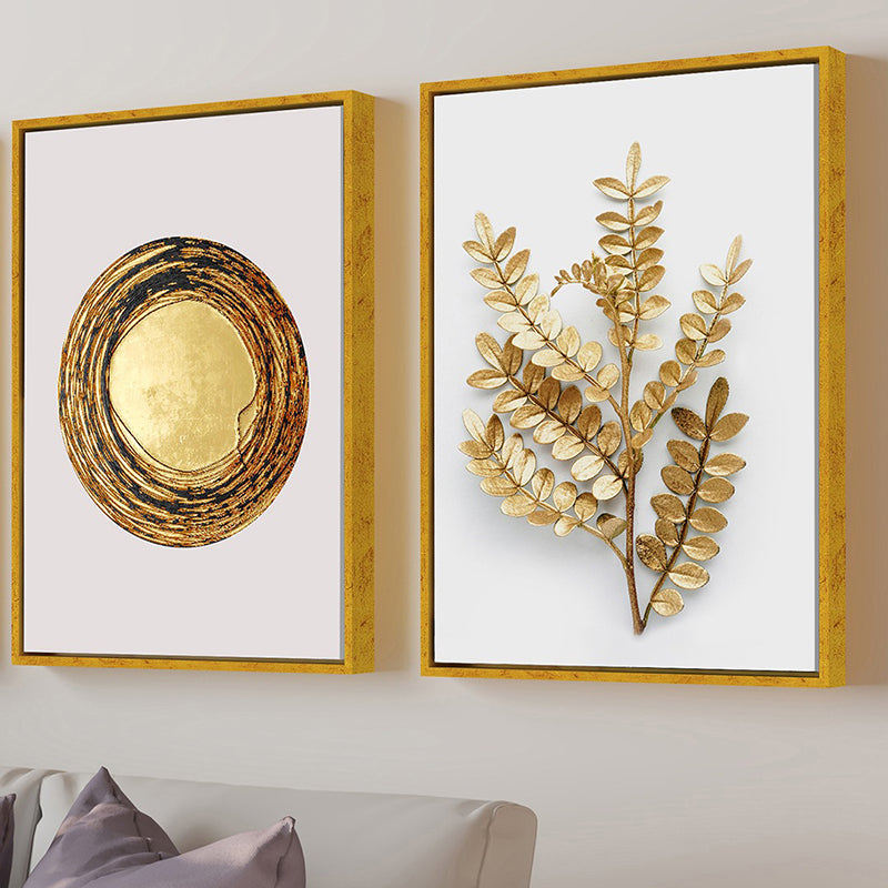 Flora Of Gold Canvas Wall Art - Set Of Two media 5