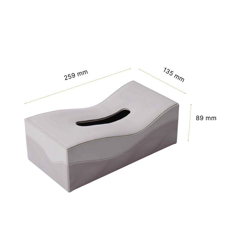 Veltrix Faux Leather Tissue Holder - Grey media 9