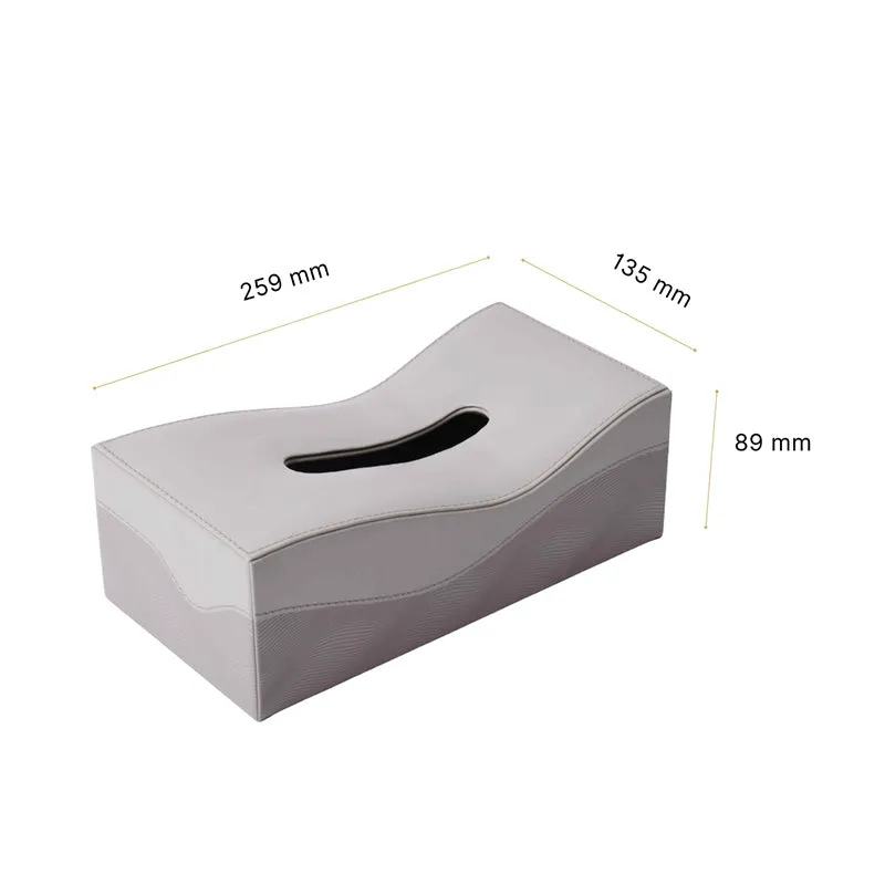 Veltrix Faux Leather Tissue Holder - Grey media 9
