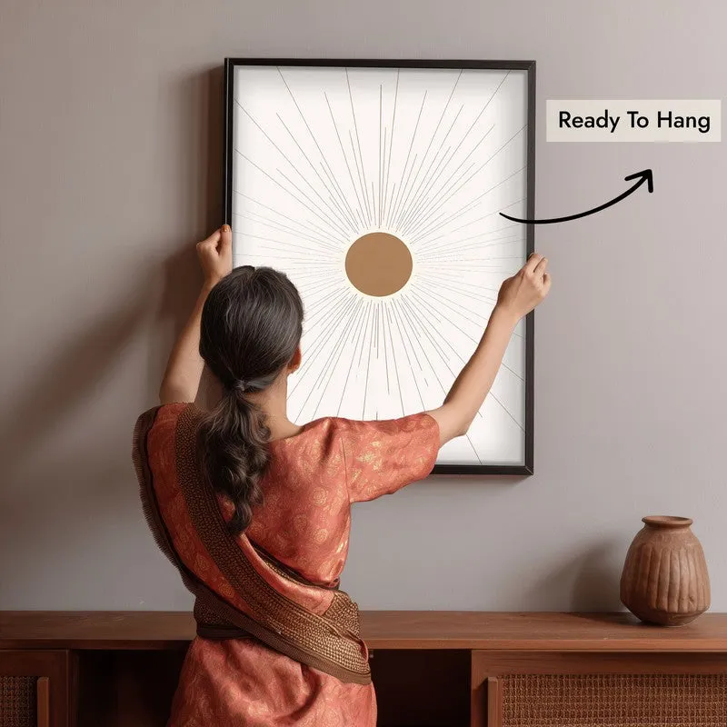 Sunburst Canvas Wall Painting With Black Frame media 6
