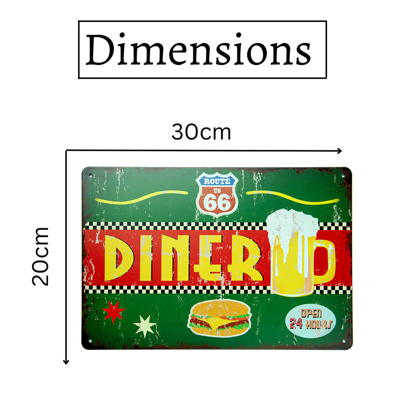 Route 66 Diner Retro Metal Wall Accent media 7