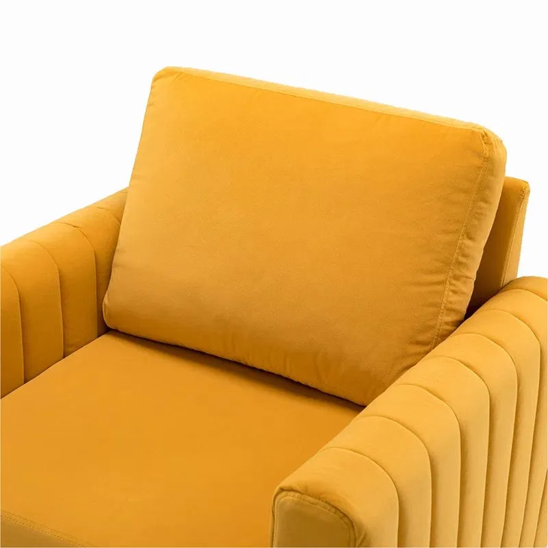 Baseo Neem Wood Accent Chair - Yellow media 11