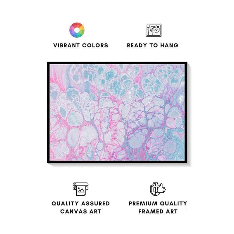 Pastel Fluid Abstract Canvas Painting - Black Frame media 4